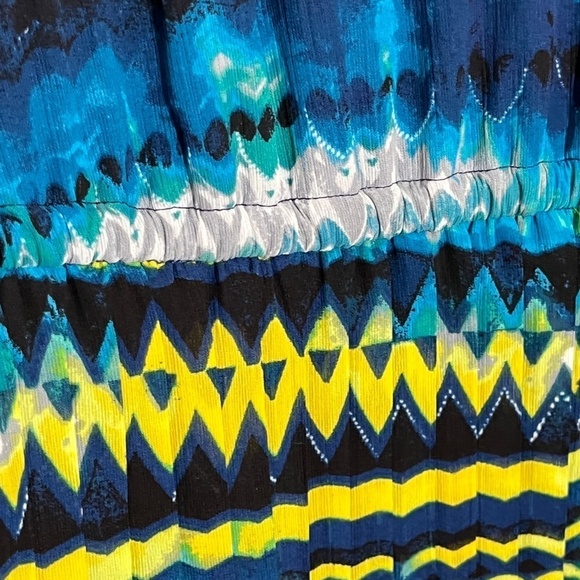 Lane Bryant Dress 18 Blue Aztec Midi Chevron Feminine Tribal Western Boho Retro - Picture 8 of 12